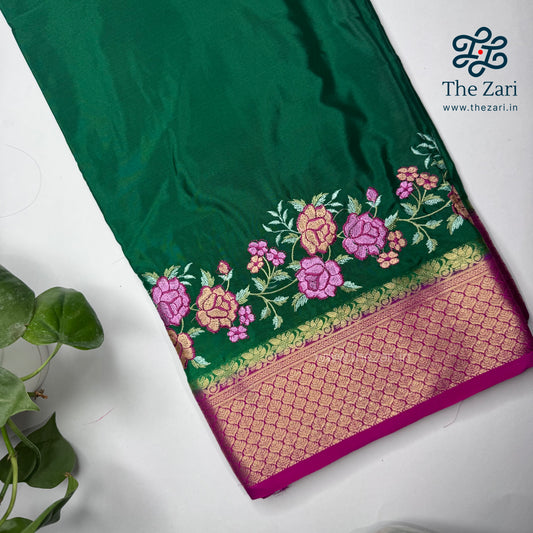 Embroidered semi silk saree