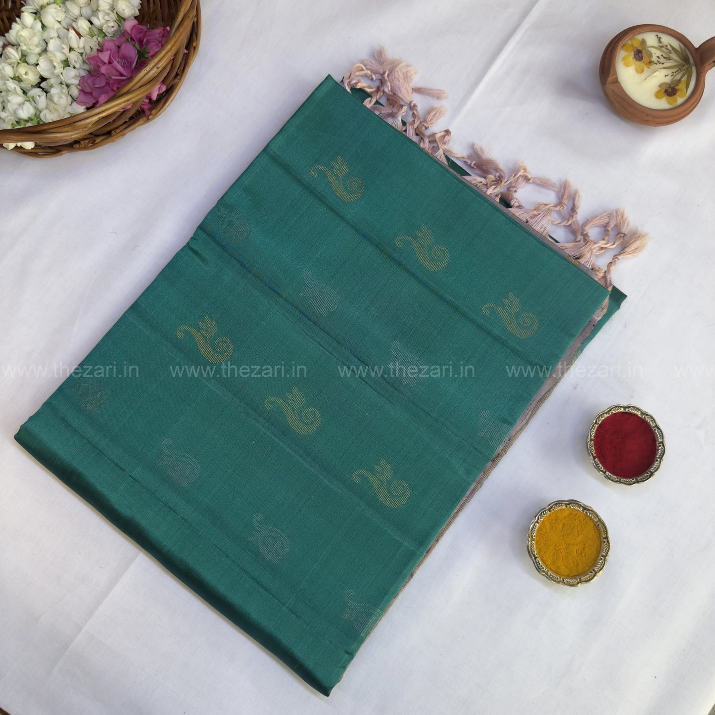 Kanchivaram Soft Silk blue and grey color