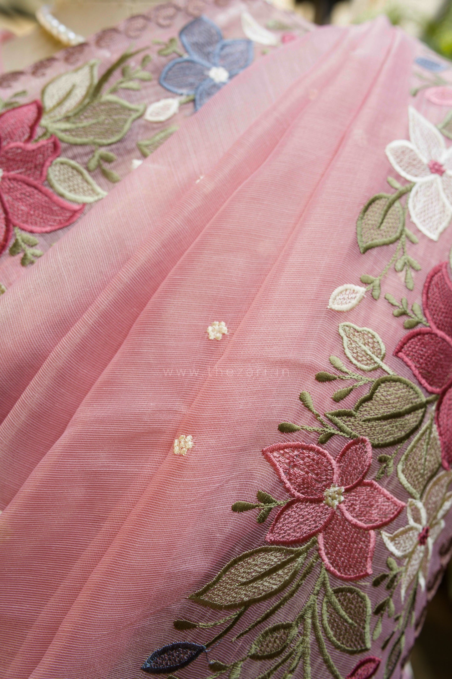 Pink Linen Tissue Saree