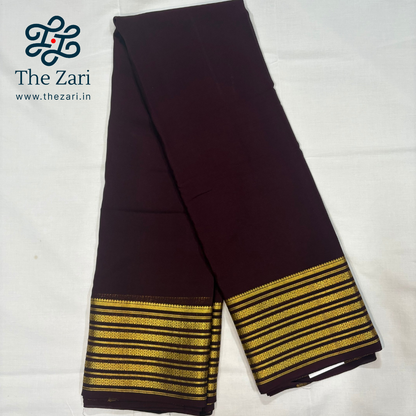 Pure Mysore Silk Coffee Brown Saree 80GSM
