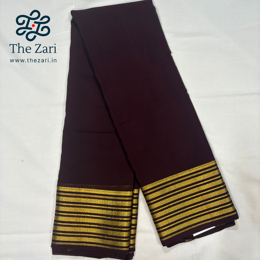 Pure Mysore Silk Coffee Brown Saree 80GSM