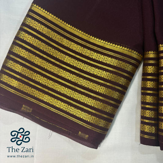 Pure Mysore Silk Coffee Brown Saree 80GSM