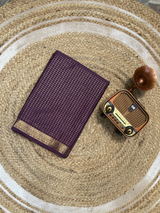 Purple Mysore Semi Mysore Crepe Silk with Check Border
