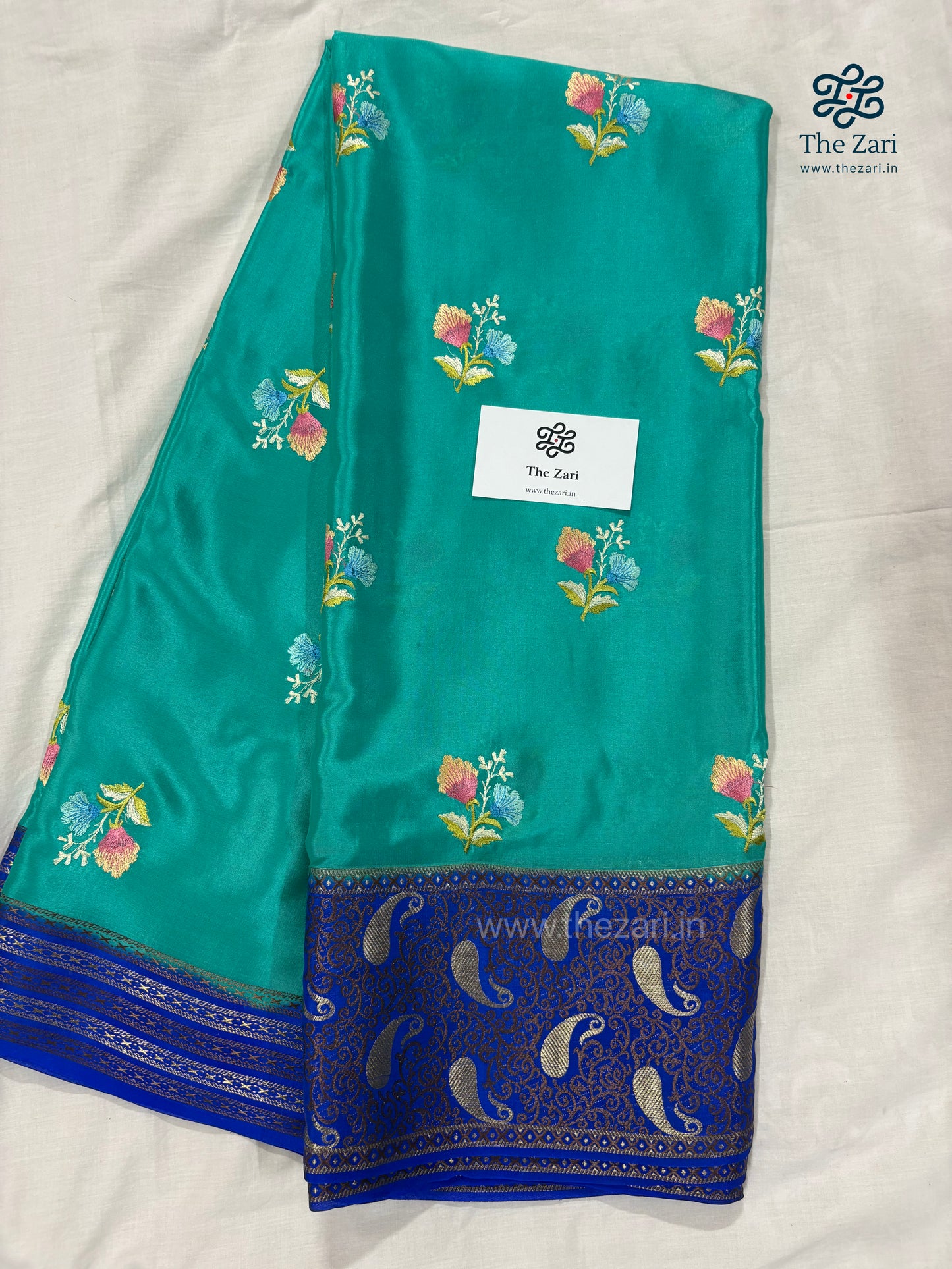 Pure Mysore Silk Saree in Embroidery Pattern 120GSM