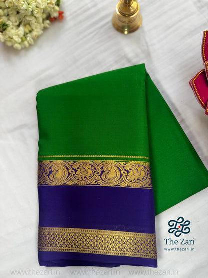 Pure  Mysore crepe silk - Green & Blue