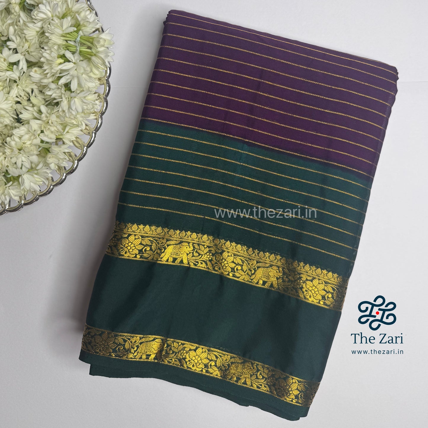 Semi Mysore Silk crepe saree