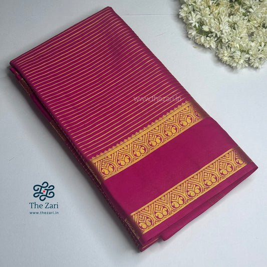Semi Mysore silk Pink Crepe saree