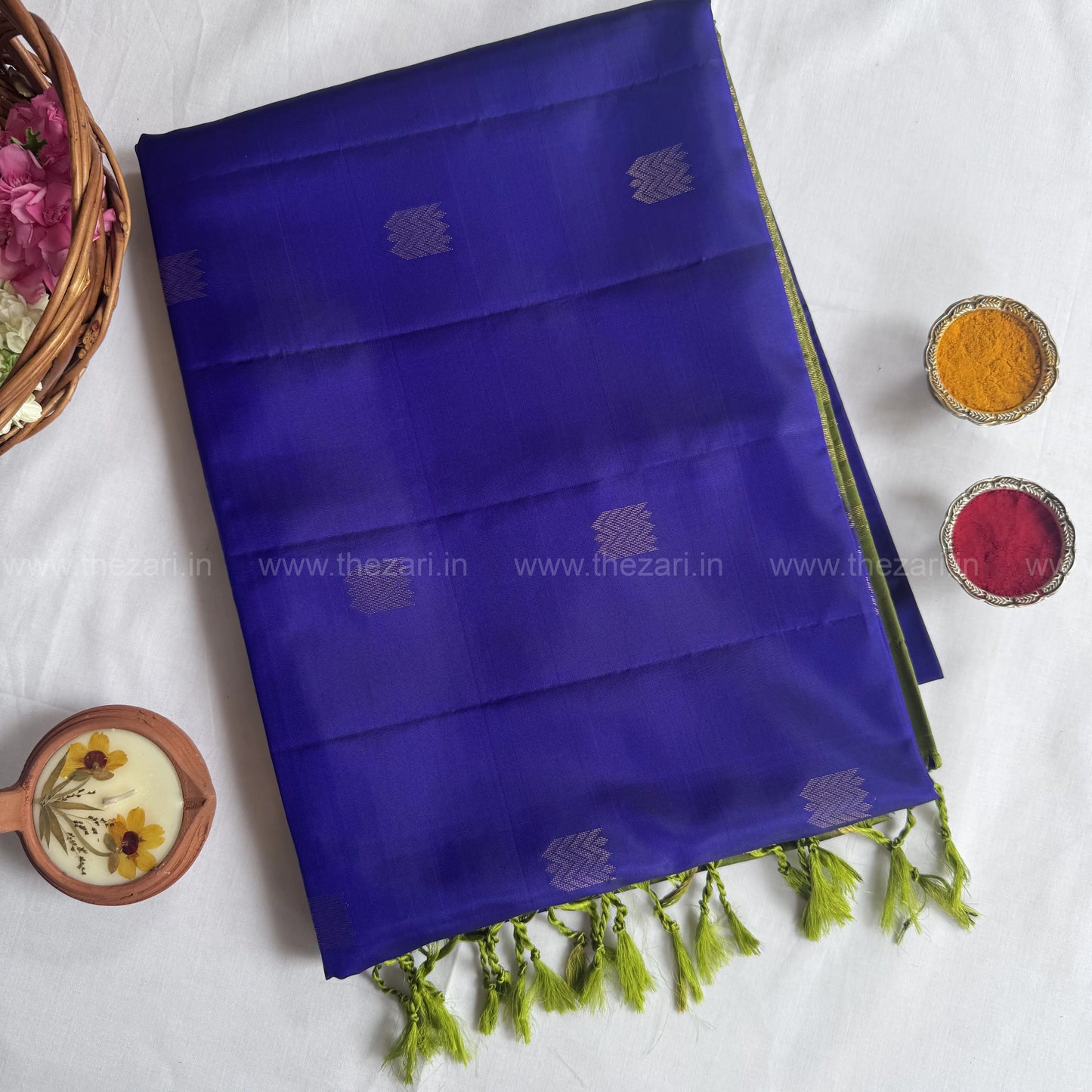 Kanchivaram  Soft silk in blue and green color