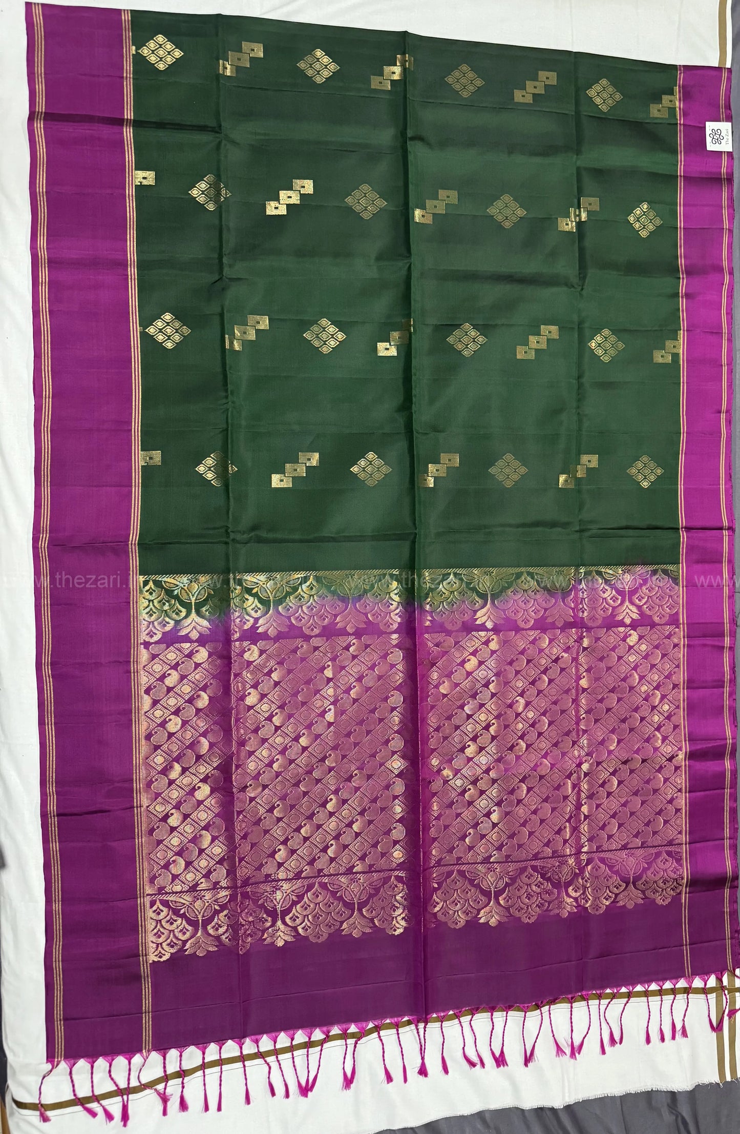 Kanchivaram soft silk green and pink color