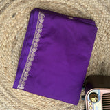 Purple Mango Border Crepe Saree