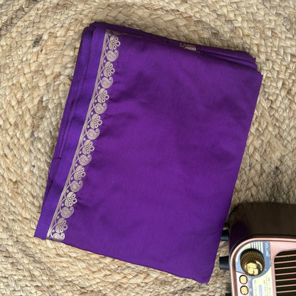 Purple Mango Border Crepe Saree