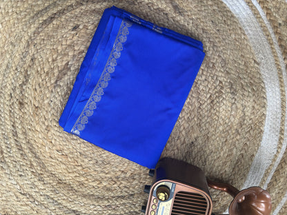 Blue Mango Border Crepe Saree