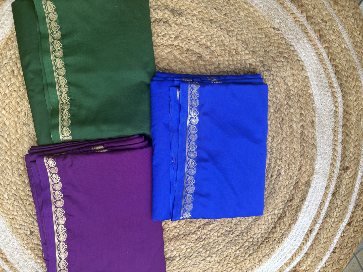 Green Mango Border Crepe Saree