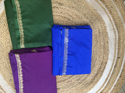 Green Mango Border Crepe Saree