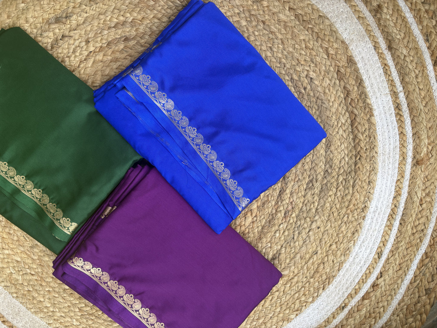 Green Mango Border Crepe Saree