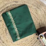 Green Mango Border Crepe Saree