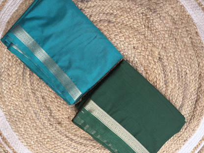 Ramar Green Tape Border Crepe Saree