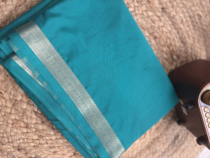 Ramar Green Tape Border Crepe Saree