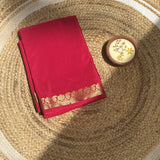 Pink Tape Border Crepe Saree