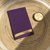 Purple Tape Border Crepe Saree