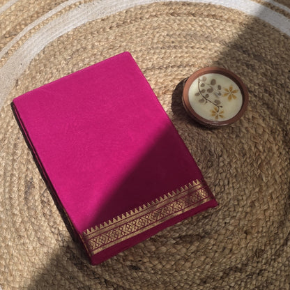 Maroon Tape Border Crepe Saree