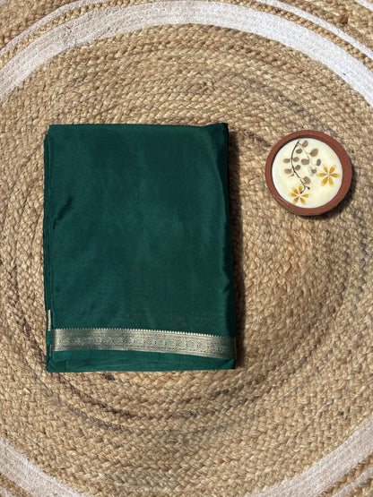 Bottle Green Mysore Silk Crepe Saree