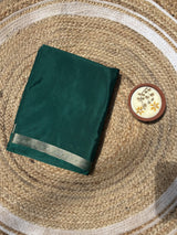 Bottle Green Mysore Silk Crepe Saree