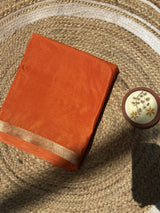 Orange Mysore Silk Crepe Saree