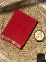 Red Mysore Silk Crepe Saree