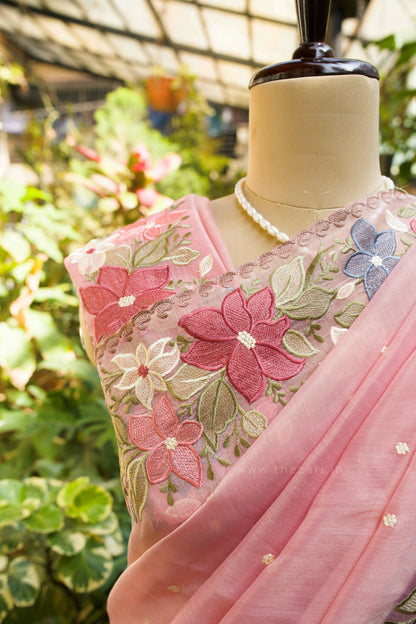 Pink Linen Tissue Saree