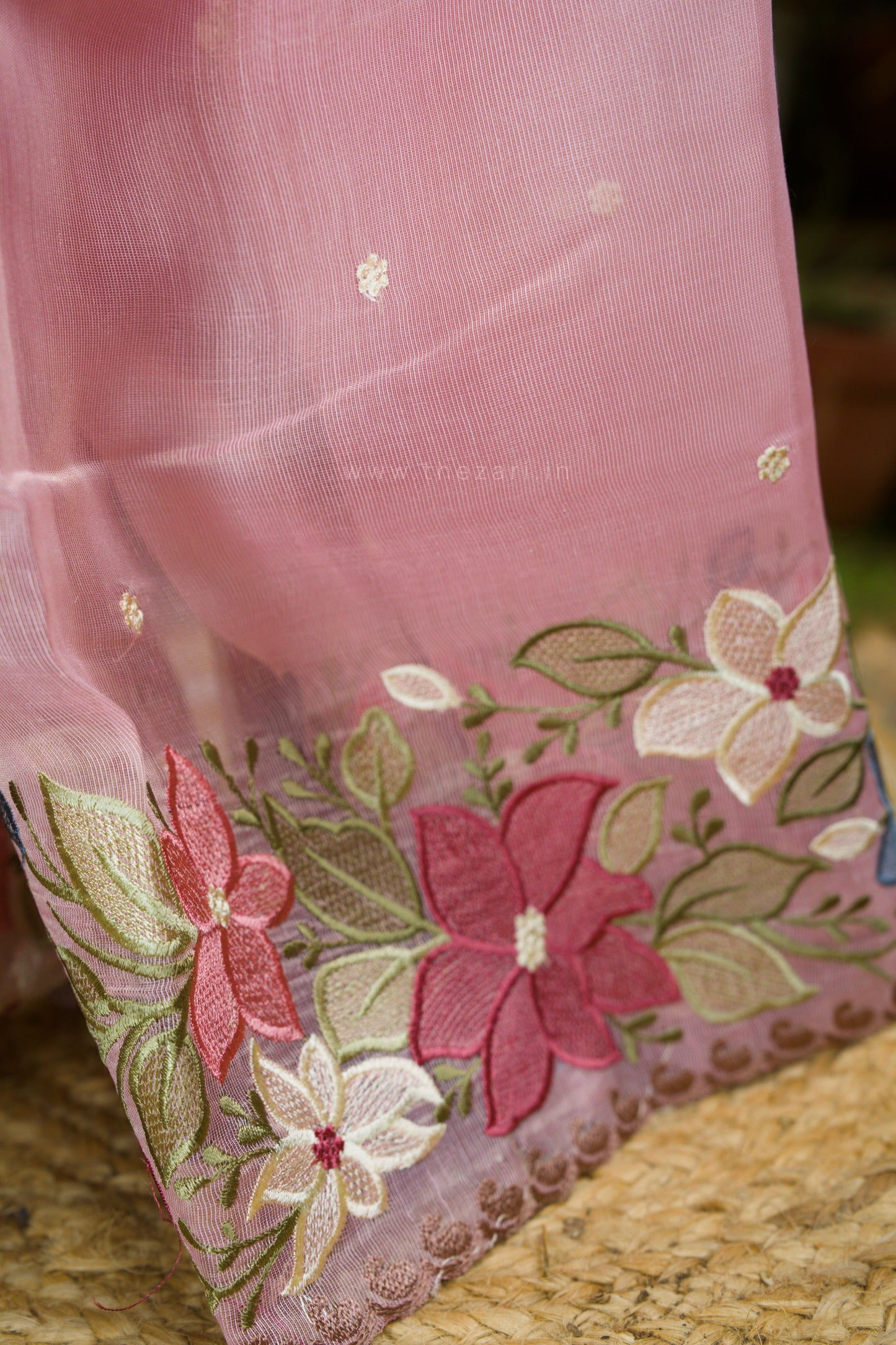 Pink Linen Tissue Saree