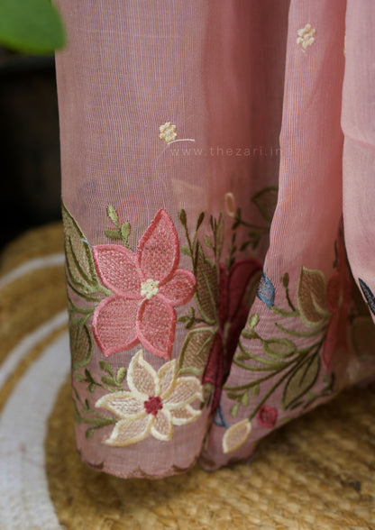 Pink Linen Tissue Saree