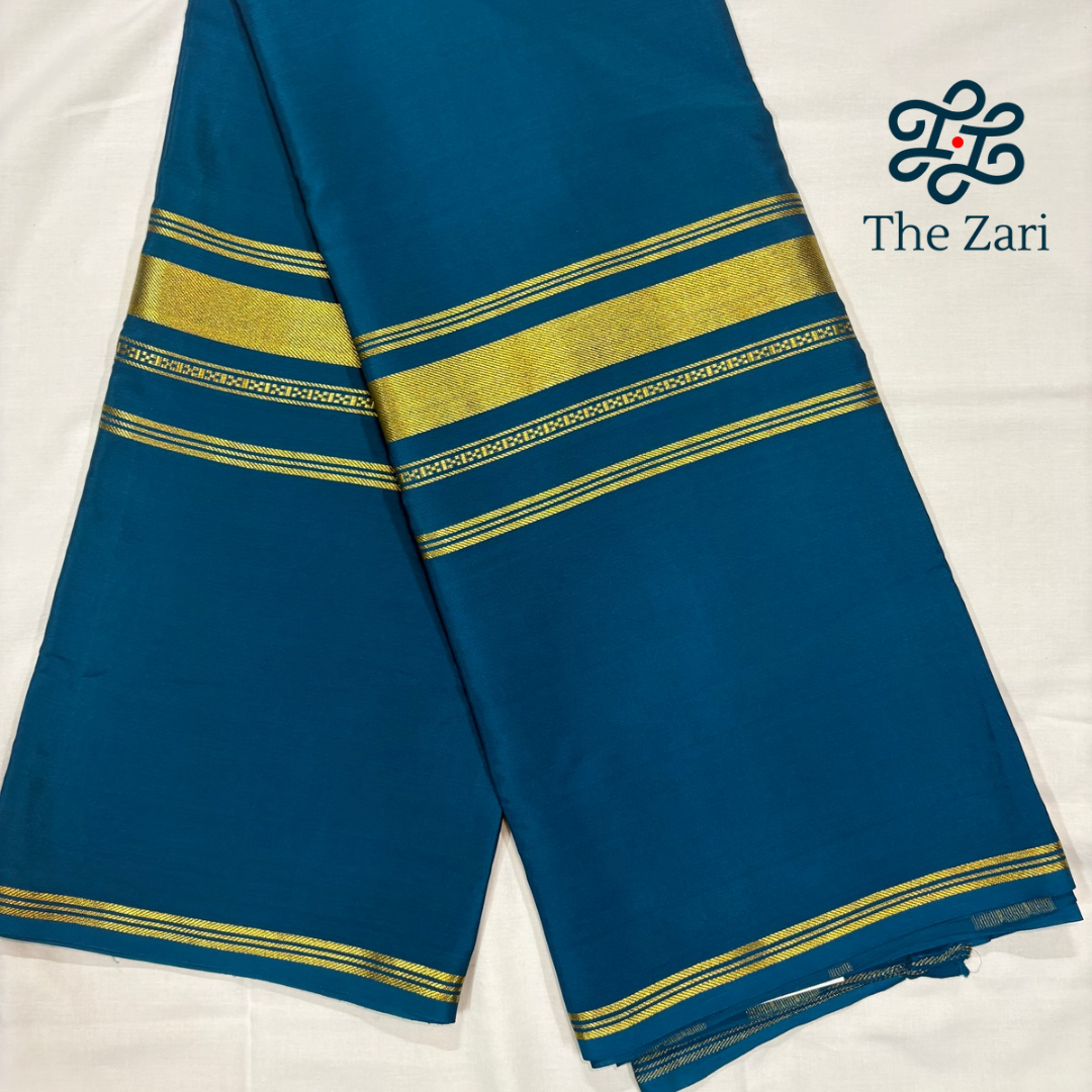 Pure Mysore Silk Saree in KSIC Tape Border 120GSM