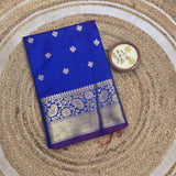 Blue Soft Silk With Golden Border