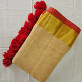 Sandalwood Red Mul Cotton 120 Count Saree