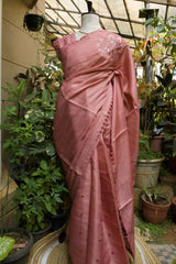 Baby Pink Tussar Saree with Aplique work