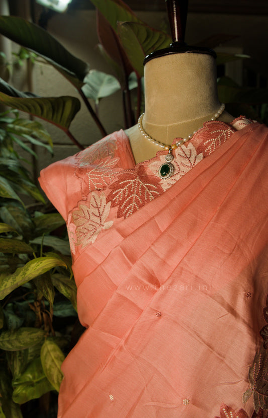 Pink Dobby Tussar Saree
