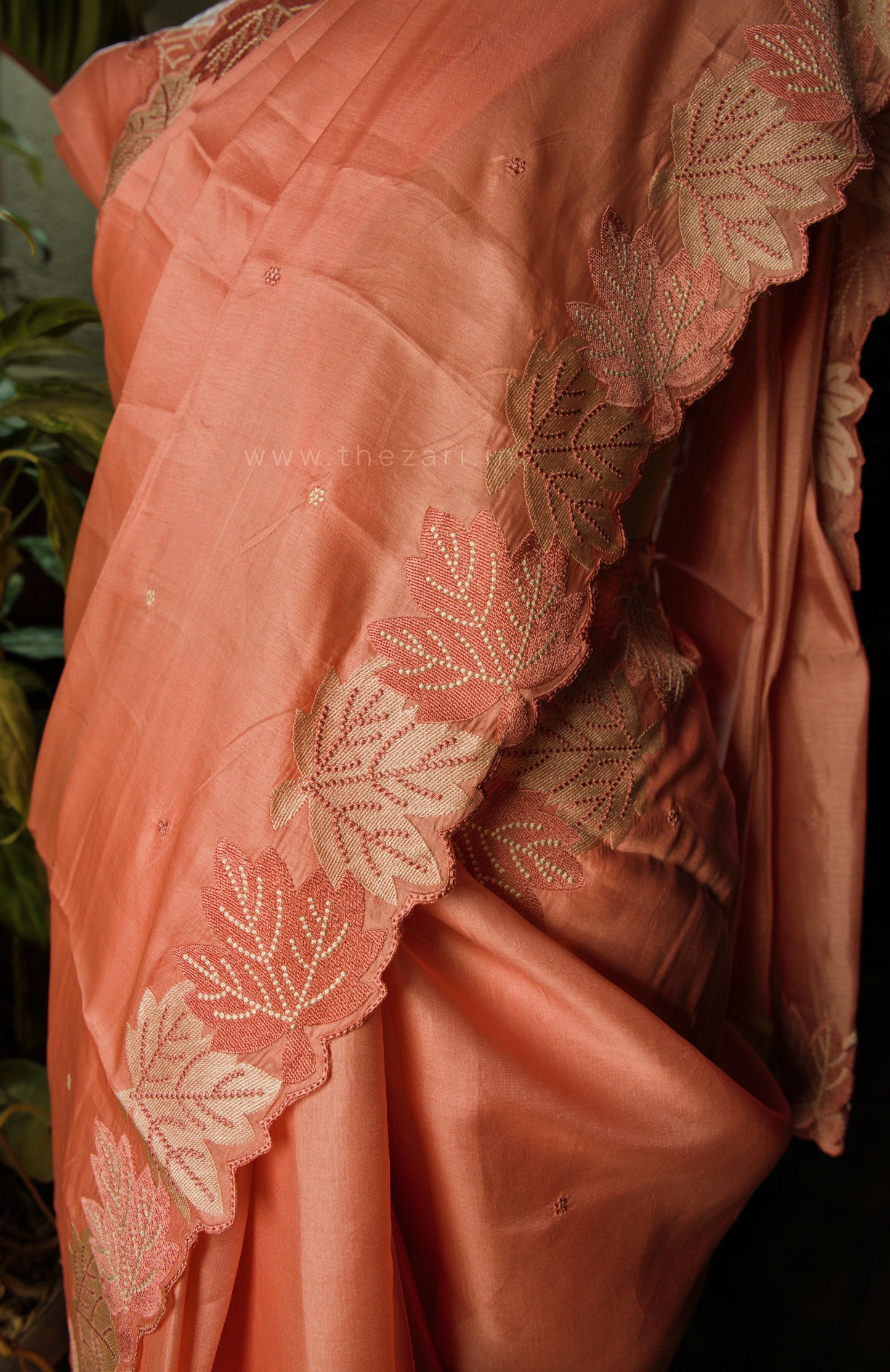 Pink Dobby Tussar Saree