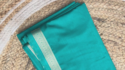 Ramar Green Tape Border Crepe Saree