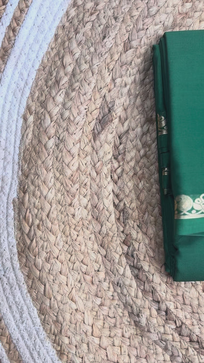 Green Mango Border Crepe Saree