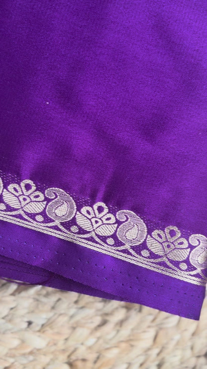 Purple Mango Border Crepe Saree