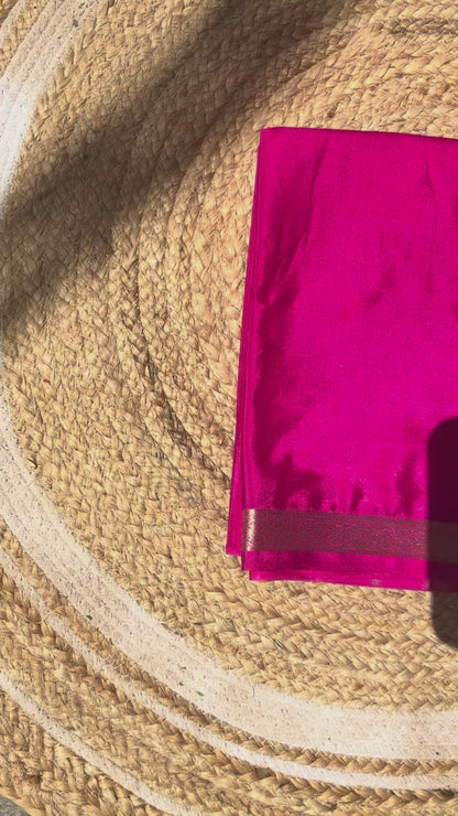 Pink Mysore Silk Crepe Saree