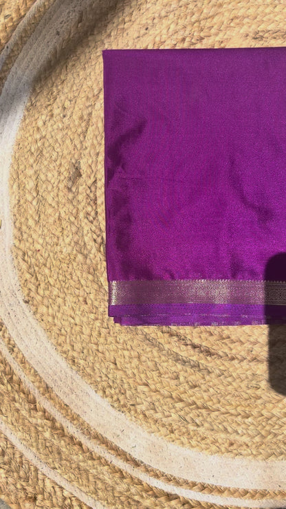 Purple Mysore Silk Crepe Saree