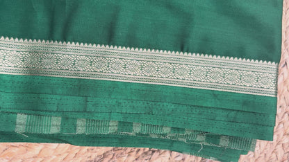 Ramar Green Tape Border Crepe Saree