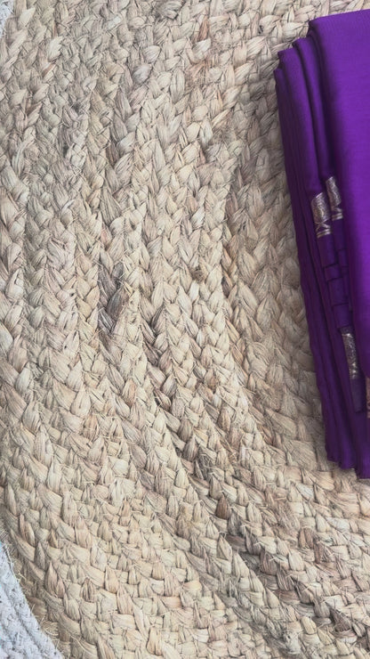 Purple Mango Border Crepe Saree