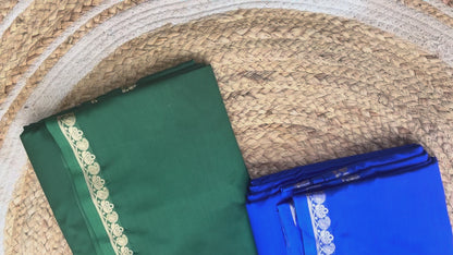 Green Mango Border Crepe Saree