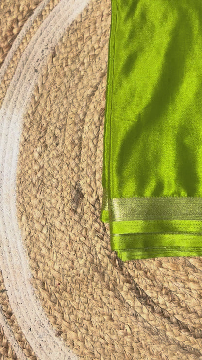 Light Green Mysore Silk Crepe Saree
