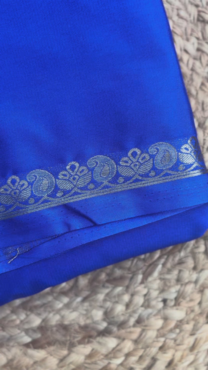 Blue Mango Border Crepe Saree