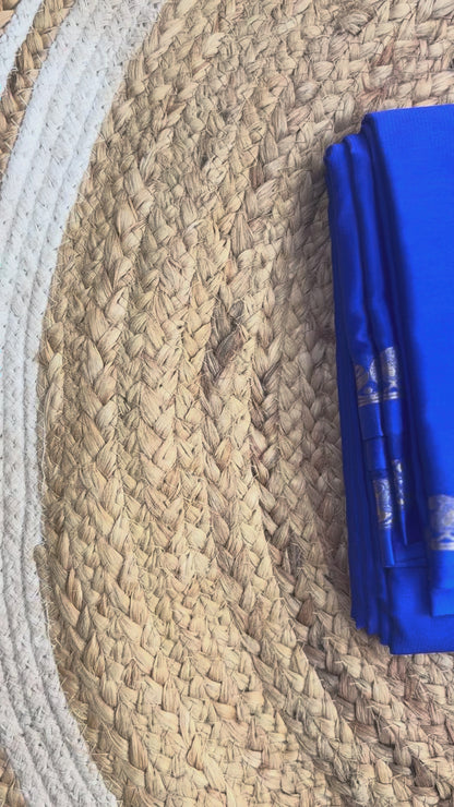 Blue Mango Border Crepe Saree