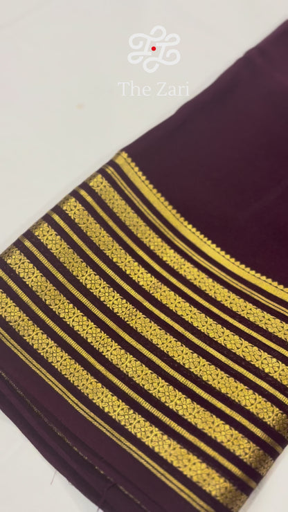 Pure Mysore Silk Coffee Brown Saree 80GSM